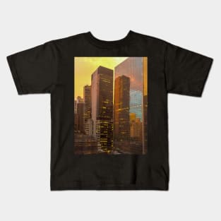 Sunset Skyscrapers Manhattan New York City Kids T-Shirt